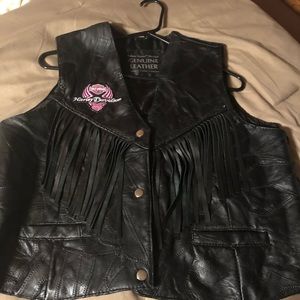 Genuinely leather riding vest